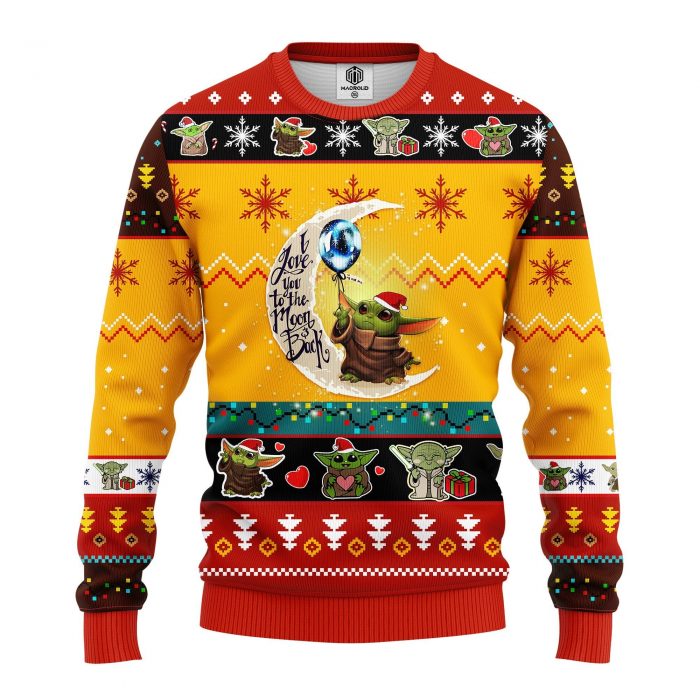 fontmoonbabyyodaChristmasYellowmkup - Anime Sweater Store