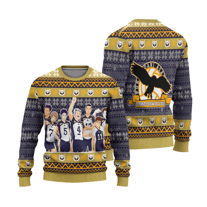 fukurodani academy ugly christmas sweater haikyuu anime xmas gift 482361 - Anime Sweater Store