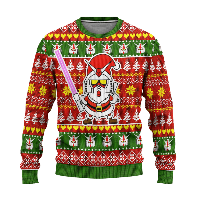 gundam anime ugly christmas sweater custom santa xmas gift 565416 - Anime Sweater Store