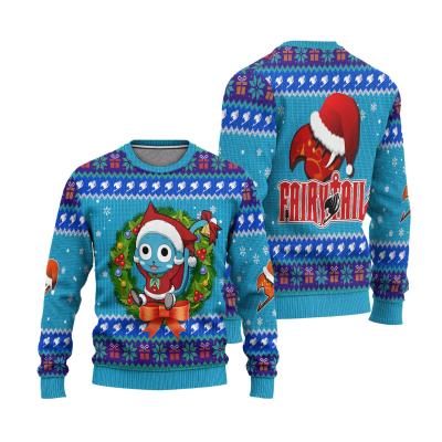 happy anime ugly christmas sweater custom fairy tail xmas gift 915993 - Anime Sweater Store