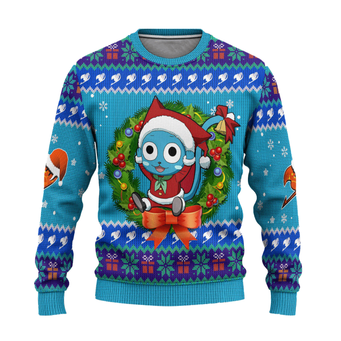 happy anime ugly christmas sweater custom fairy tail xmas gift 962637 - Anime Sweater Store