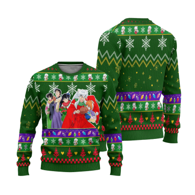 inuyasha anime ugly christmas sweater inuyasha xmas gift 967441 - Anime Sweater Store