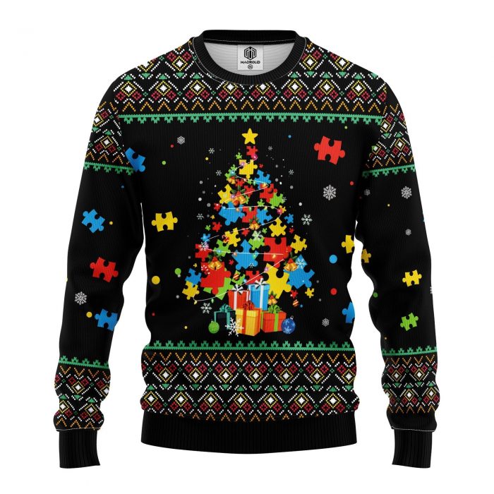 puzzlechristmastreefrontmc - Anime Sweater Store